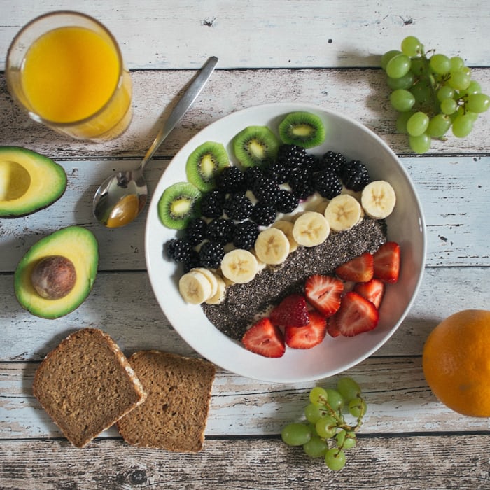 Appetizing close-up of fresh produce and balanced meal ingredients on a table